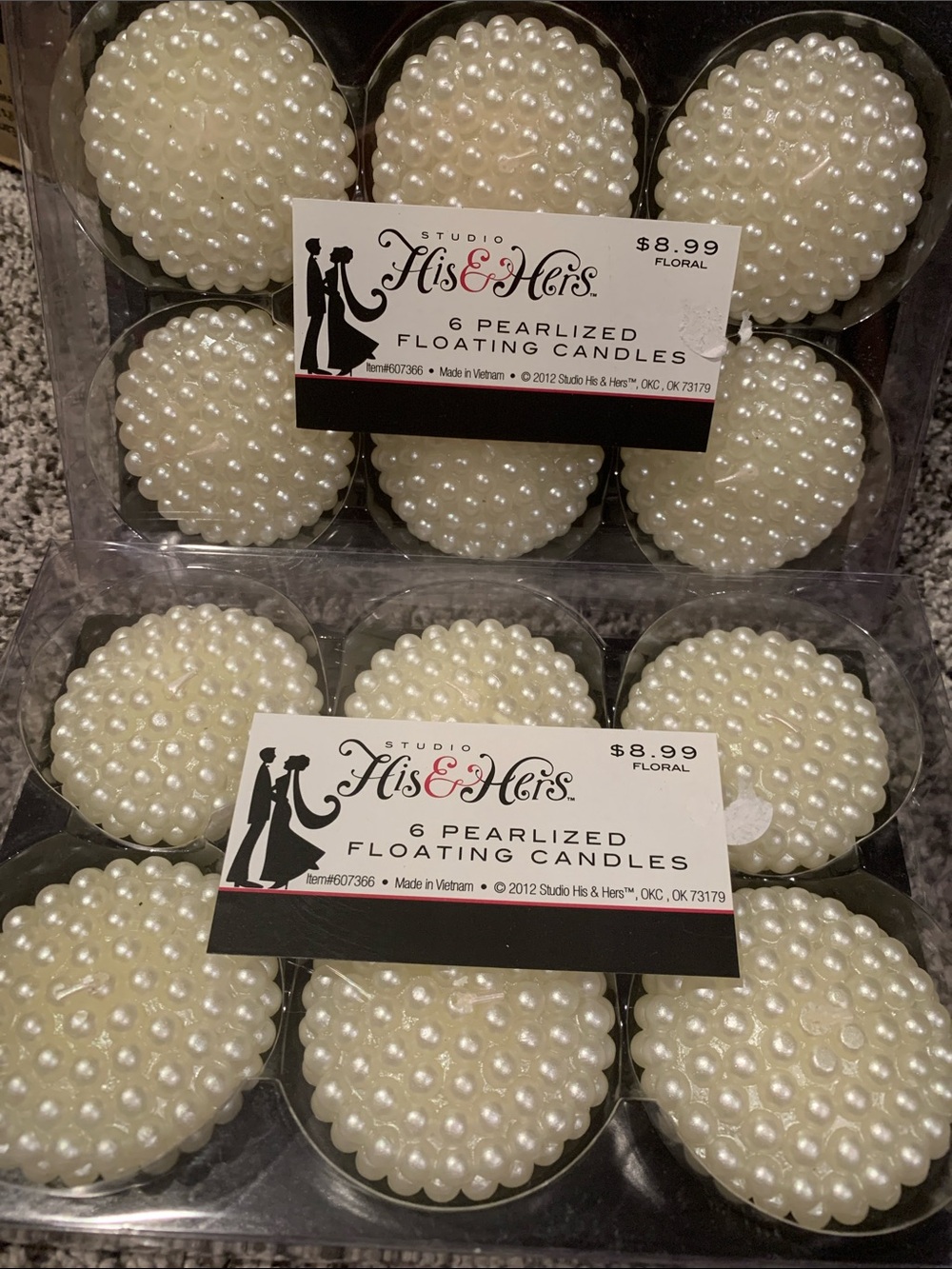 Pearlized White Floating Candles - 2 Pack’s of 6